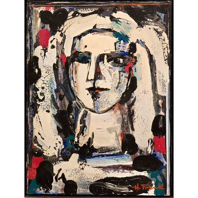 Harold Frank (1921–1995) – Abstract Portrait – Oil Painting For Sale - Image 4 of 10