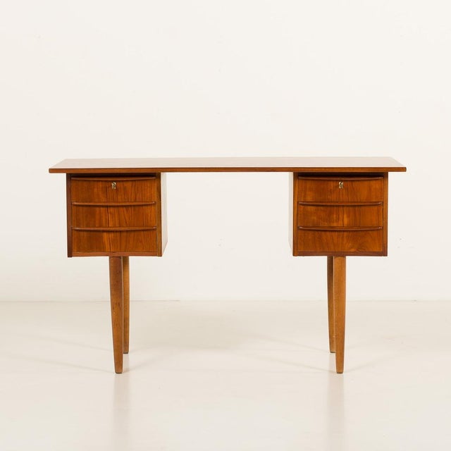 Small Mid-Century Danish Teak Desk, 1960s For Sale - Image 4 of 15