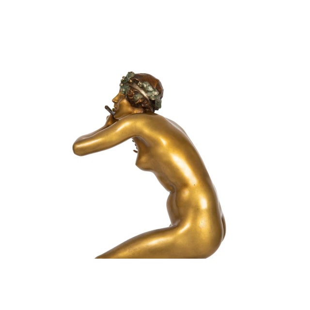 Art Deco Period Bronze Sculpture “Flute Player” by Paul Philippe For Sale - Image 11 of 12