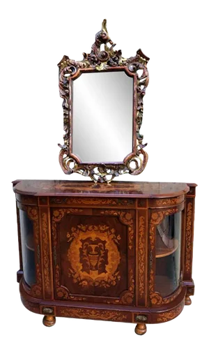 Boulle with Baroque Mirror, 1900s, Set of 2