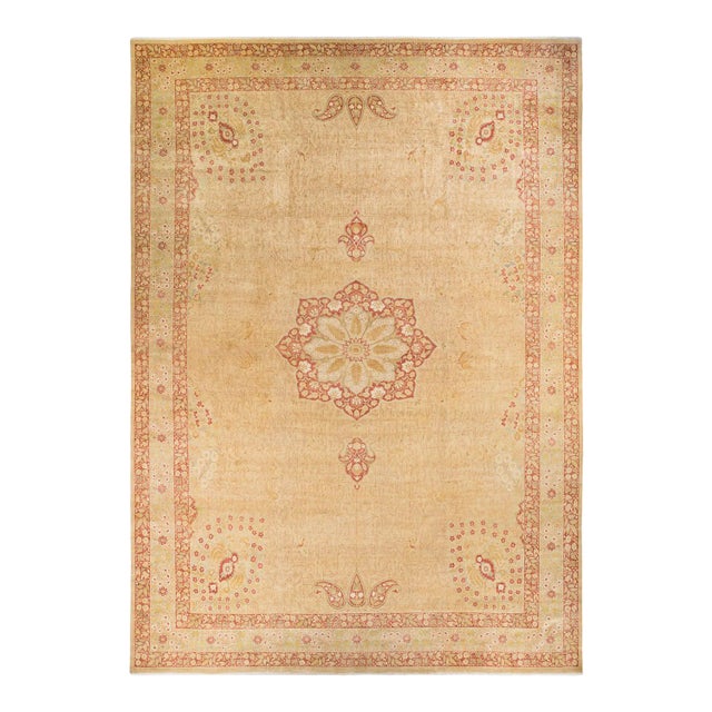 Mogul Collection Hand-Knotted Area Rug - Yellow 12' 2" x 17' 6" For Sale
