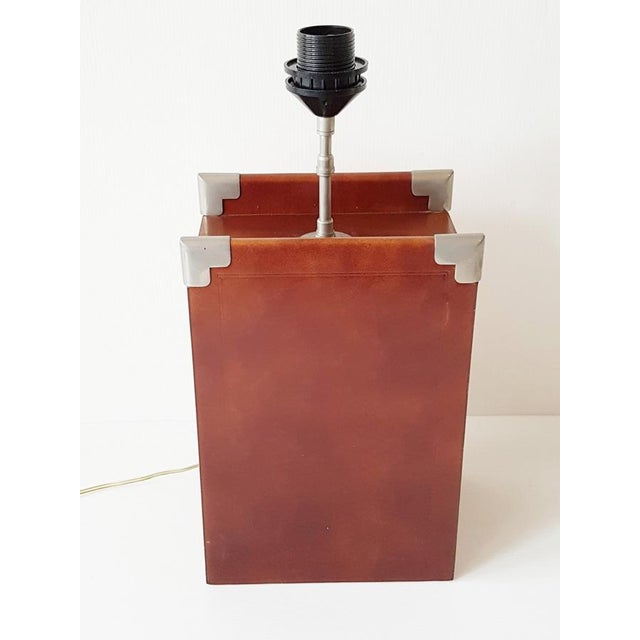 Leather Lamp by Jacques Adnet, 1970s For Sale - Image 9 of 9