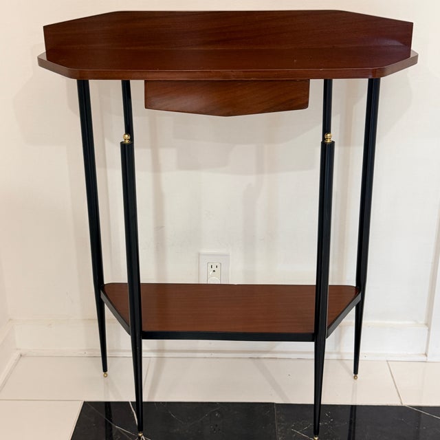 Italian Demi Lune Console Table, 1950s For Sale - Image 4 of 8