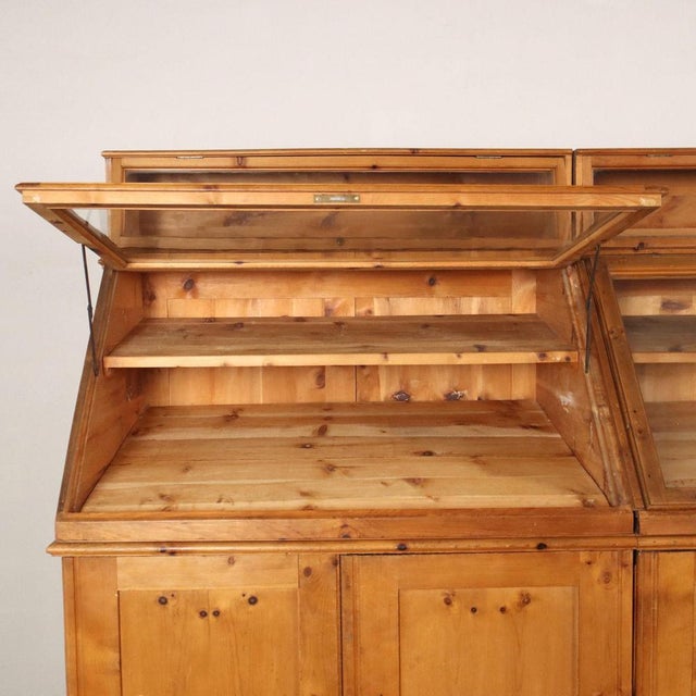 Large Cypress Wood and Blown Glass Showcase, Early 20th Century For Sale - Image 5 of 9