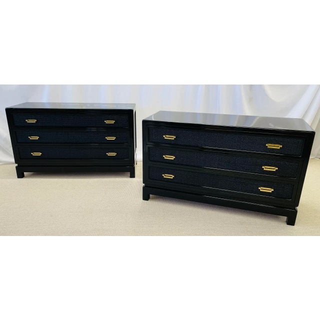 Mid-Century Modern Pair of Mid-Century Modern Cabinets, Chests, Nightstands, Karl Springer Style For Sale - Image 3 of 13