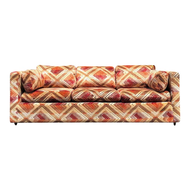 1970s Retro Geometric Patterned Sofa For Sale