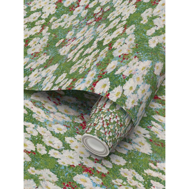 Fresh, bright, and effortlessly pretty — our Chamomile Meadow Floral Wallpaper floats white blooms across lush greenery...