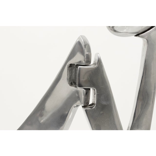 Eichengreen & Ginsburg Articulated Poslished Aluminum Woman Sculpture For Sale In Detroit - Image 6 of 8