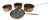 Polished Copper Pots and Pan with Brass Handles from Tagus, Portugal, Set of 4 For Sale