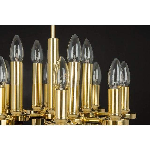 Mid-Century Brass Chandelier attributed to Gaetano Sciolari for Staff, 1970s For Sale - Image 6 of 9