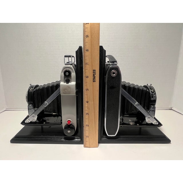 Wood Pair of Original 1950s Mid-Century Vintage Kodak Sterling II Camera Bookends For Sale - Image 7 of 9