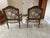 French Provincial 1980s French Carved Mahogany Tapestry Accent Chairs (Pair) For Sale - Image 3 of 4