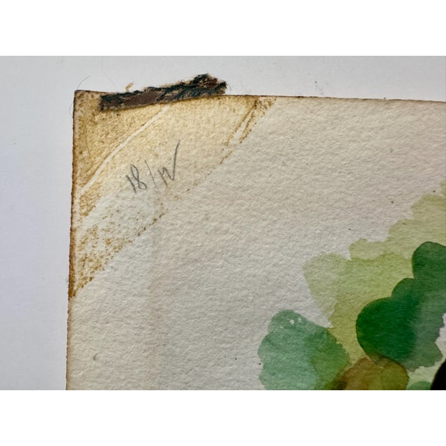 1950s Henry Emil Salloch Original Watercolor on Paper Upland Pasture. For Sale - Image 5 of 7