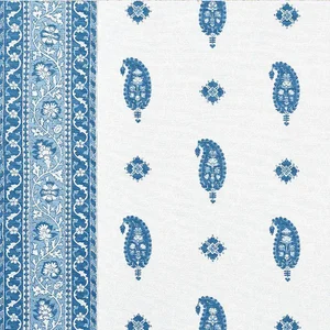 Schumacher X Mark D. Sikes Ojai Paisley in Indigo Fabric