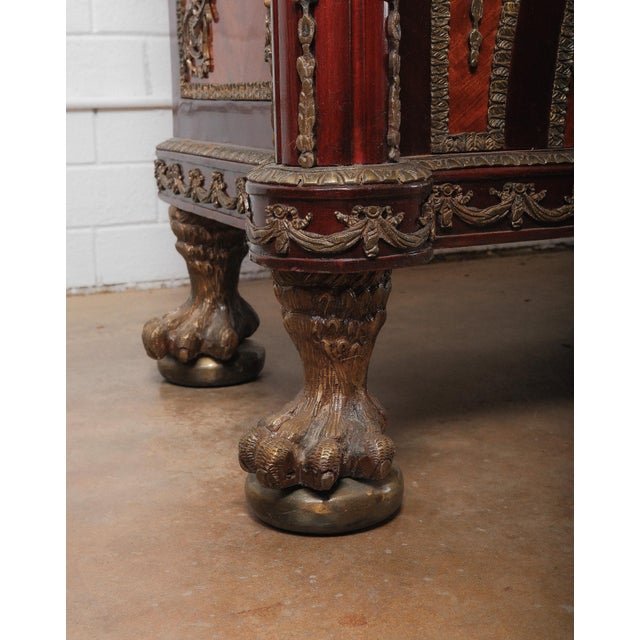 19th Century French Empire Sideboard With Gilt Bronze Mounts & Green Marble Top For Sale In Greensboro - Image 6 of 8