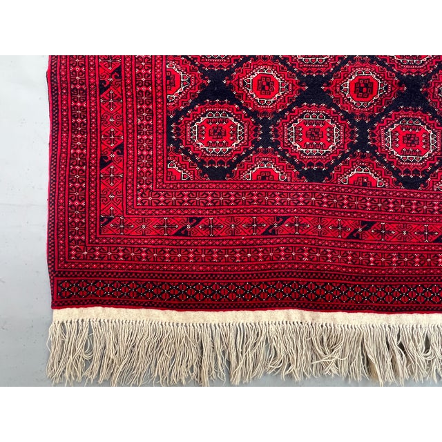 2000 - 2009 Vintage Afghan Turkmen Royal Bokhara Tekke Gul Rug - 6'4" X 4'1" For Sale - Image 5 of 11