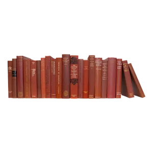 Decorative Books - Vintage Sienna Books - Red Books By The Foot