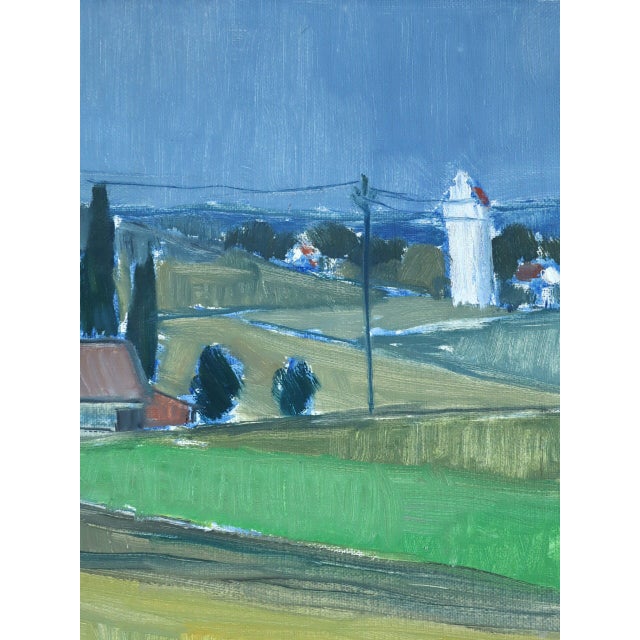 1960 Mid-Century Modern 'Across the Countryside' Vintage Original Landscape Oil Painting, Framed For Sale - Image 9 of 10