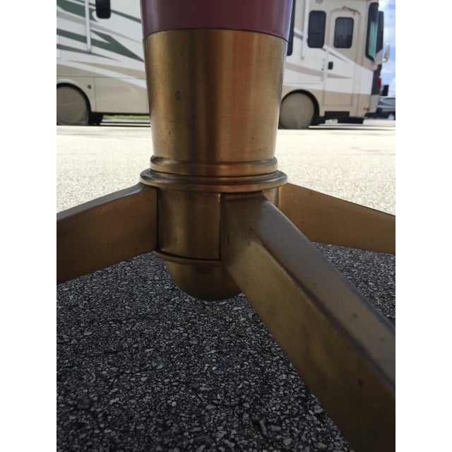 1960s Bistro Style Resin Brass Pedestal Base Dining Table ...