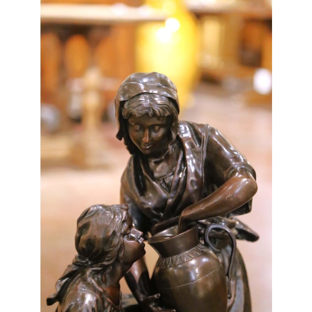 French Early 20th Century French Bronze Sculpture “A La Fontaine” Signed Émile Carlier For Sale - Image 3 of 9