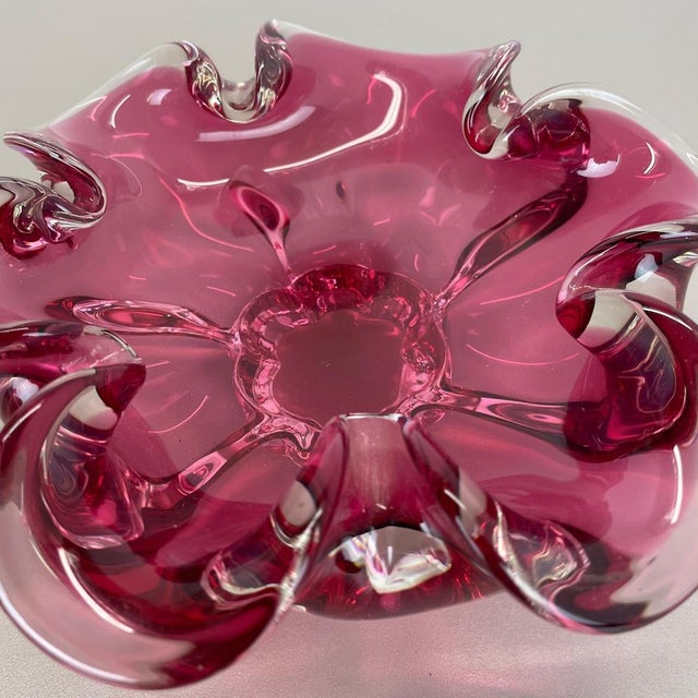 Pink-Purple Murano Glass Shell Ashtray, Italy, 1970s For Sale - Image 13 of 18