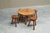 Brown Mid-Century Modern Coffee Table and Stools in Oak, 1940s, Set of 5 For Sale - Image 8 of 13