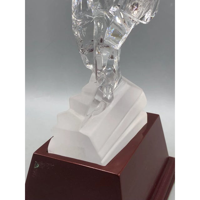 Maroon Crystal Glass Golfer on Wooden Base from Sevres France For Sale - Image 8 of 18