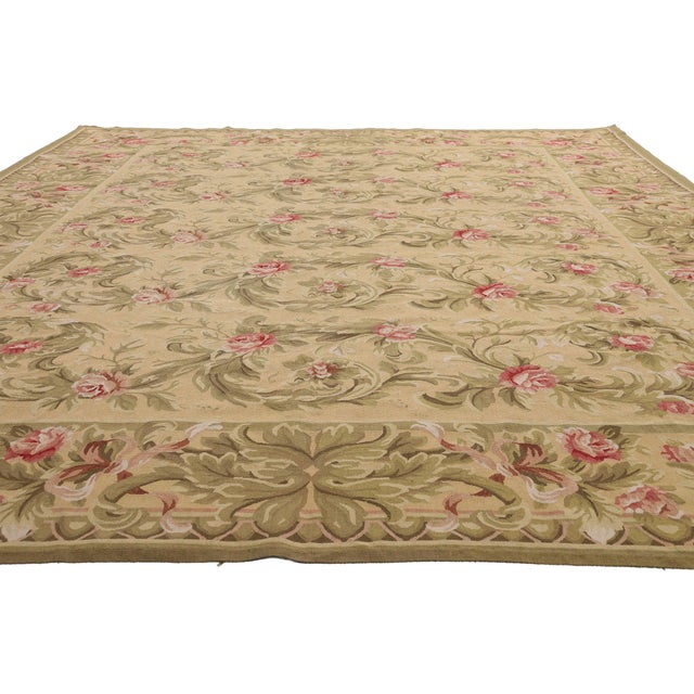 Rococo Vintage Chinese Aubusson Rug, 08'10 X 12'03 For Sale - Image 3 of 10