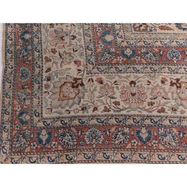 Late 19th Century Antique Persian Meshad Wool Rug For Sale - Image 5 of 9