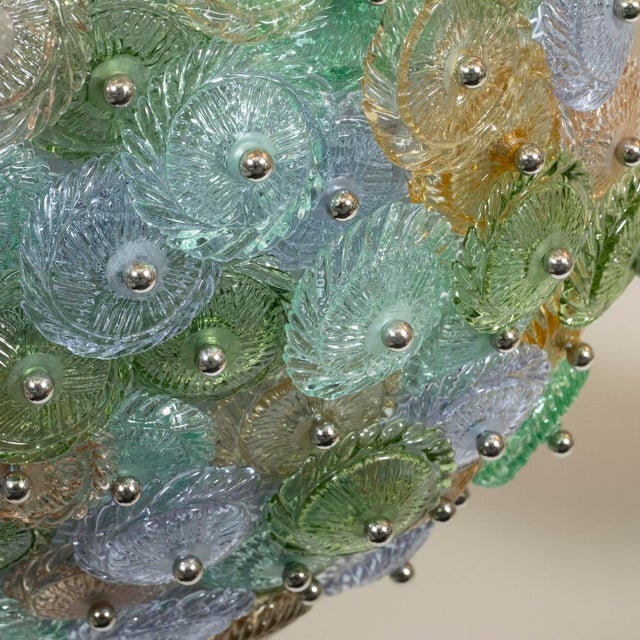 Colorful Murano Glass Flush Mount Fixture For Sale In New York - Image 6 of 7