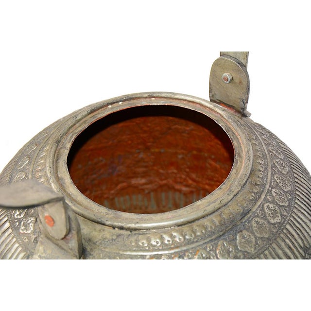 Large Copper Tea Pot with Engraving, 1940s For Sale - Image 15 of 18
