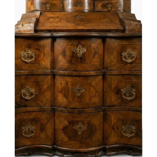 Mid 18th Century Antique 18th C Baroque Burl Wood Tabernacle Writing Cabinet For Sale - Image 5 of 6