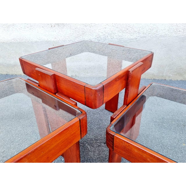 Gianfranco Frattini Nesting Tables by Gianfranco Frattini for Meblo, Italy, 1970s, Set of 3 For Sale - Image 4 of 14