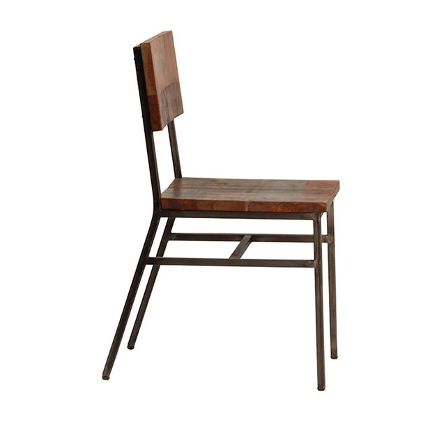 Reclaimed Wood & Iron Dining Chair Chairish