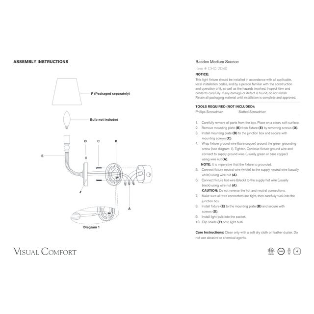 Chapman & Myers for Visual Comfort Signature Basden Medium Sconce in Polished Nickel and Black Rattan with Linen Shade For Sale In Houston - Image 6 of 6