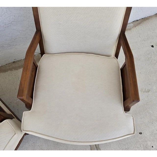 Vintage 1960s Italian Hollywood Regency High Back Lounge Armchairs Pair For Sale - Image 11 of 17