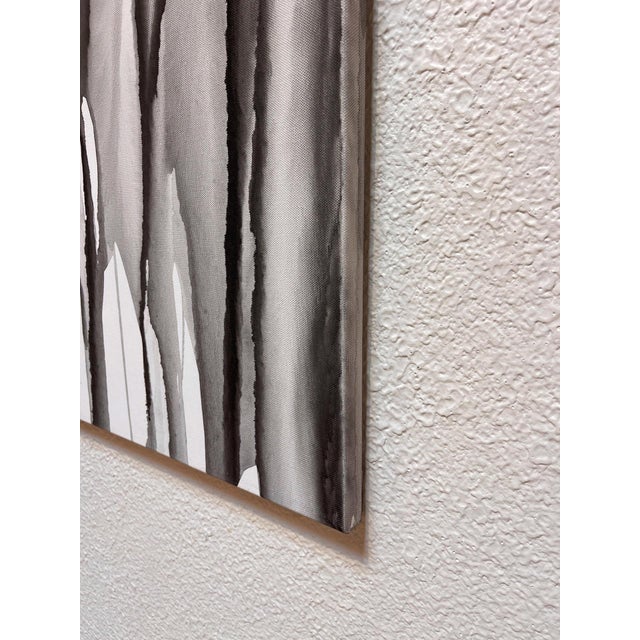 Abstract Unimaginable Depths by Sara Melzer | Ink on Canvas Abstract black and gray ink patterns. For Sale - Image 3 of 5