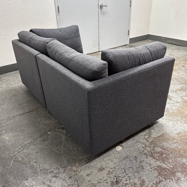 2020s Room & Board Mayer Two Piece Sofa in Flint Charcoal For Sale - Image 5 of 12