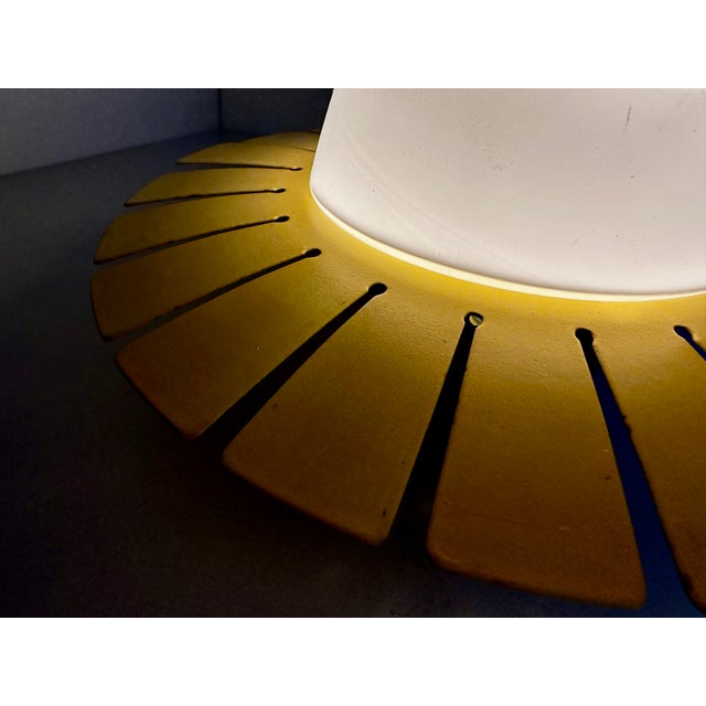 Mid-Century Modern Sunburst Opal Ceiling Lamp, Italy, 1950s For Sale - Image 10 of 18