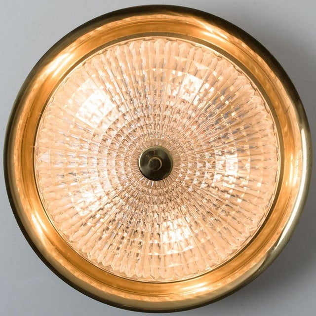 Vintage Gold Brass and Clear Glass Flush Mount by Carl Fagerlund, 1960s For Sale - Image 9 of 16