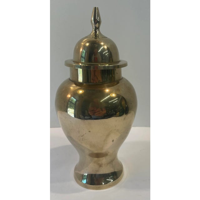 Nice vintage brass ginger jar!