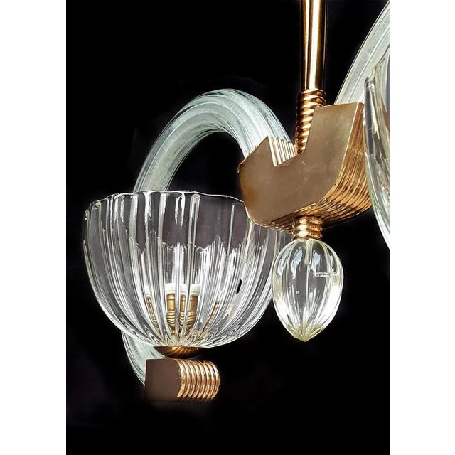 Art Deco Murano Chandelier by Ercole Barovier, 1940s For Sale - Image 6 of 7