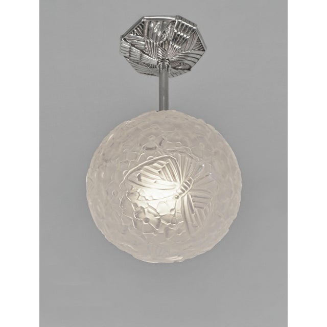 Metal A Pair of French Art Deco Flush Mounts by Hettier & Vincent 1920s France - 2 Pairs Available For Sale - Image 7 of 13