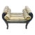 French Style White Small Bench With Gold Details For Sale