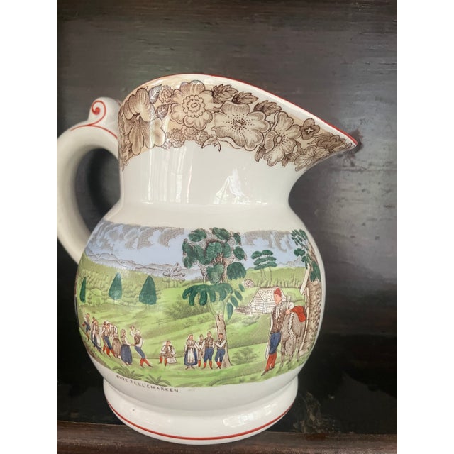 Early 20th Century Early 20th Century Norwegian Egersund Fayence Ceramic Pitcher For Sale - Image 5 of 10