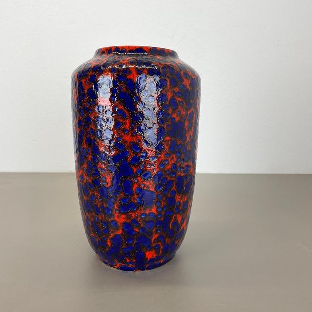 Super Color Crusty Fat Lava Multi-Color Vase from Scheurich, Germany, 1970s For Sale - Image 14 of 17