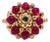 Bochic "Capri" Vintage Ruby & Diamond Ring Set In 18K Gold & Silver For Sale