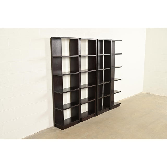 Barbara Barry Modern Art Deco Dark Oak Modular Étagères or Bookcases, Set of Four For Sale - Image 4 of 10