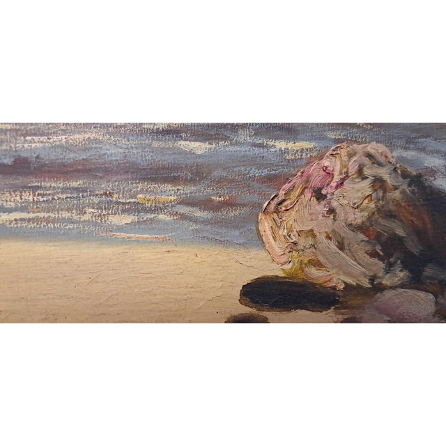 Licinio Campagnari, Marina at Sunset, Oil on Canvas, 1920s-1940s, Framed For Sale - Image 8 of 11