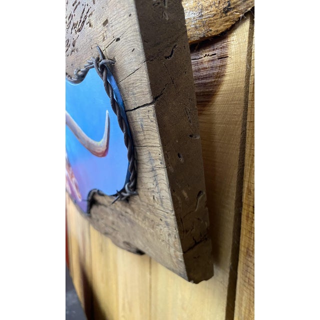 Poker Face ~ Willie Britt, Original Acrylic Painting. A Colorado Longhorn Comes to Life Against the Expansive Blue Skies of Southern Colorado. For Sale - Image 14 of 14